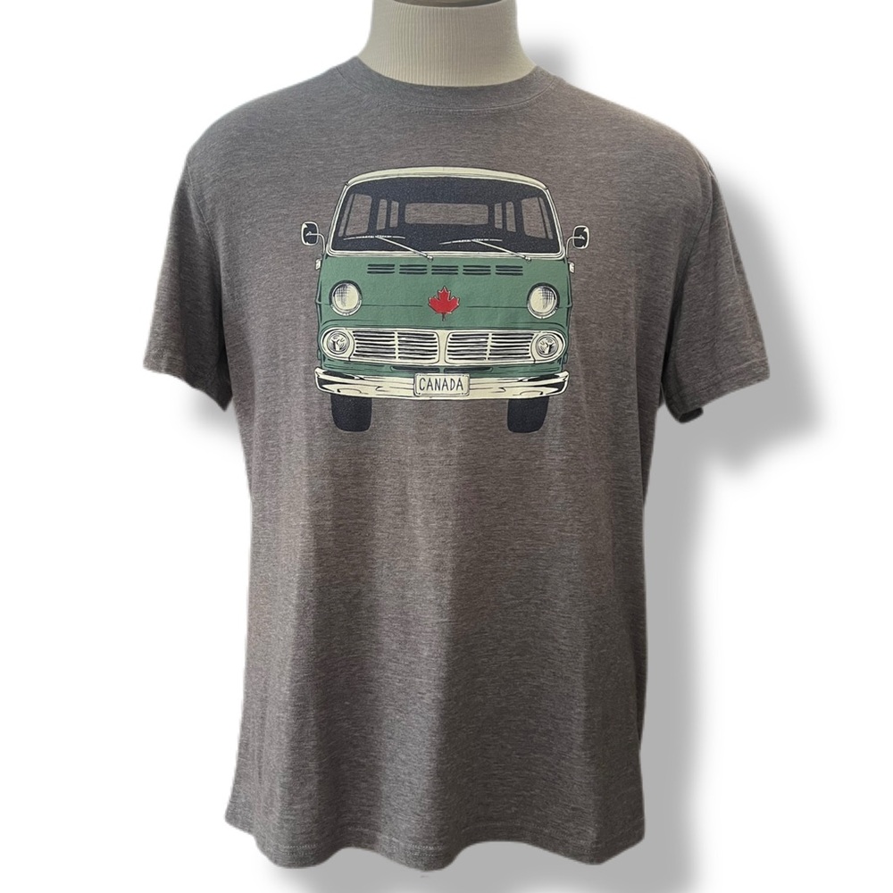 Canada Maple Leaf GMC Van Grey T Shirt Initial Attraction Men's LARGE